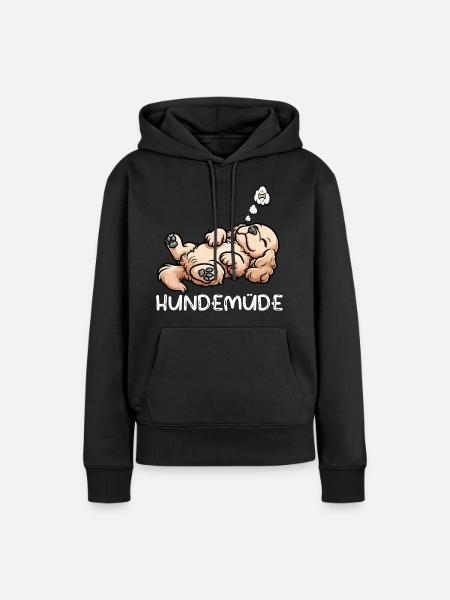 Hundemüde Cocker Spaniel Cockerhund Cockerbesitzer - Frauen Premium Bio Hoodie - Schwarz