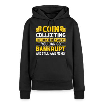 Collecting Coins Coin Collectors - Women’s Premium Organic Hoodie - black - Front - Julia (174cm)
