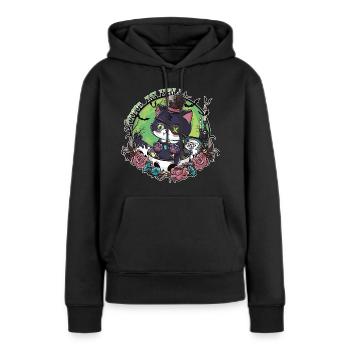 Das Erwachen von Catleman Jack - Frauen Premium Bio Hoodie - Schwarz - Vorne - Julia (174cm)