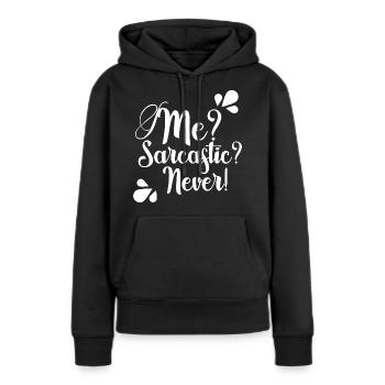 Citation drôle - Sweat à capuche Premium bio Femme - noir - Devant - Julia (174cm)