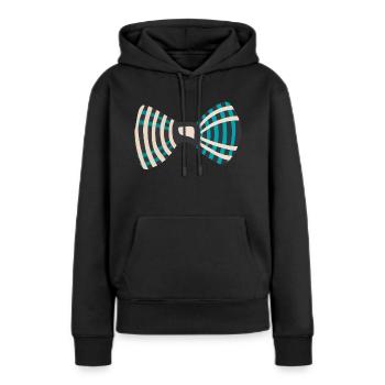 noeud papillon 904_k - Sweat à capuche Premium bio Femme - noir - Devant - Julia (174cm)