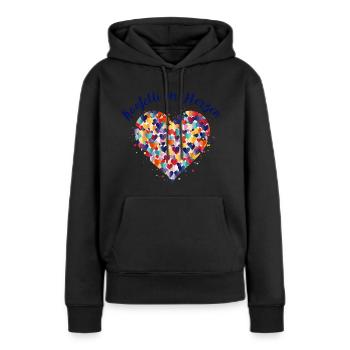 Carnaval de Cologne Alaaf Jeck Party Confettis Coeur - Sweat à capuche Premium bio Femme - noir - Devant - Julia (174cm)