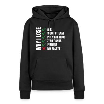 league of LOL - Women’s Premium Organic Hoodie - black - Front - Julia (174cm)