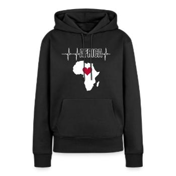 L'Afrique dans ma chemise de chaleur - Sweat à capuche Premium bio Femme - noir - Devant - Julia (174cm)