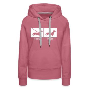 Online en offline - Vrouwen Premium Bio hoodie - malve - Voor - Isabella (175cm)