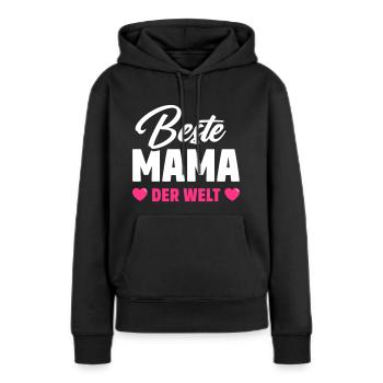 Beste Mama der Welt | Herz | Geschenk - Frauen Premium Bio Hoodie - Schwarz - Vorne - Julia (174cm)