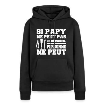 Opa - wenn Opa es nicht reparieren kann - Frauen Premium Bio Hoodie - Schwarz - Vorne - Julia (174cm)