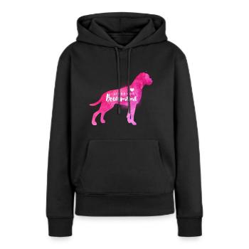Liebende Boxermama - Frauen Premium Bio Hoodie - Schwarz - Vorne - Julia (174cm)