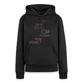 JAVA CODING / PROGRAMMIERSPRACHE - Frauen Premium Bio Hoodie - Schwarz - Vorne - Julia (174cm)