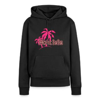 Honolulu Palmen Strand Hawaii Urlaub 1c - Frauen Premium Bio Hoodie - Schwarz - Vorne - Julia (174cm)