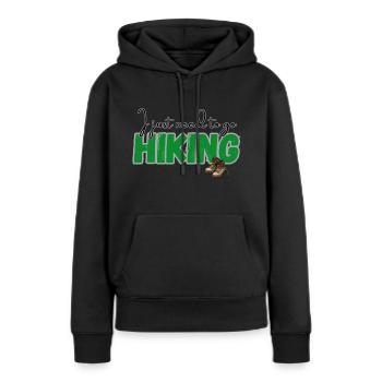 Besoin d’y aller - Sweat à capuche Premium bio Femme - noir - Devant - Julia (174cm)