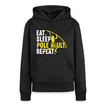 Stabhochsprung - Frauen Premium Bio Hoodie - Schwarz - Vorne - Julia (174cm)