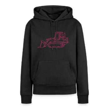 Bulldozer - Sweat à capuche Premium bio Femme - noir - Devant - Julia (174cm)