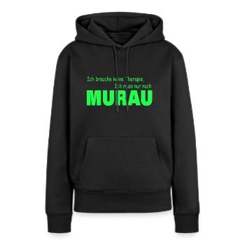 Thérapie Murau - Sweat à capuche Premium bio Femme - noir - Devant - Julia (174cm)