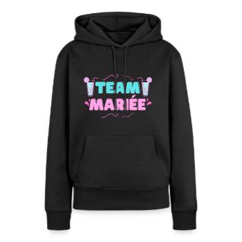 team mariée evjf - Sweat à capuche Premium bio Femme - noir - Devant - Julia (174cm)