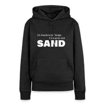 Therapie SAND - Frauen Premium Bio Hoodie - Schwarz - Vorne - Julia (174cm)