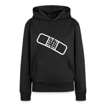Pflaster - Frauen Premium Bio Hoodie - Schwarz - Vorne - Julia (174cm)