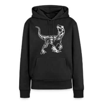 Velociraptor - Sweat à capuche Premium bio Femme - noir - Devant - Julia (174cm)