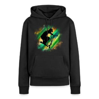 Freestyle Scooter - Frauen Premium Bio Hoodie - Schwarz - Vorne - Julia (174cm)