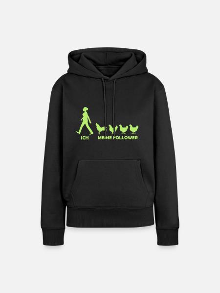 Huhn - Hahn - Hühner - Follower - Frauen Premium Bio Hoodie - Schwarz