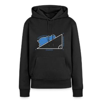 Hyppotenuse Pythagore De Math Hippo cadeau enseignant - Sweat à capuche Premium bio Femme - noir - Devant - Julia (174cm)