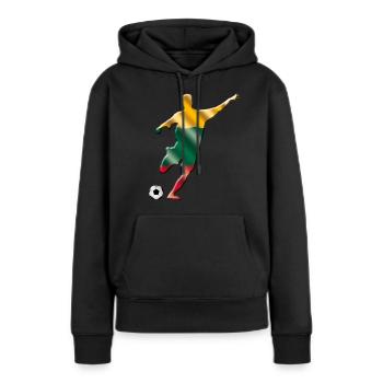Lituanie - Sweat à capuche Premium bio Femme - noir - Devant - Julia (174cm)