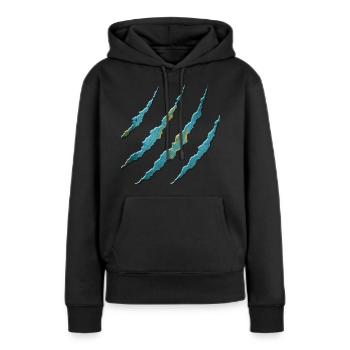 Kasachstan - Frauen Premium Bio Hoodie - Schwarz - Vorne - Julia (174cm)