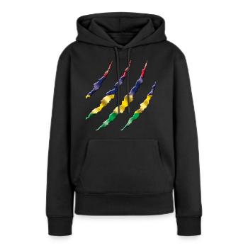 Maurice - Sweat à capuche Premium bio Femme - noir - Devant - Julia (174cm)
