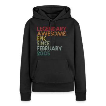 16 years 16th birthday Born in 2005 February - Women’s Premium Organic Hoodie - black - Front - Julia (174cm)
