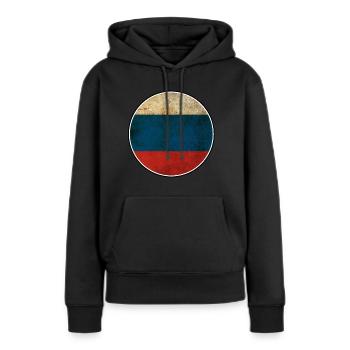 Russie Moscou - Sweat à capuche Premium bio Femme - noir - Devant - Julia (174cm)