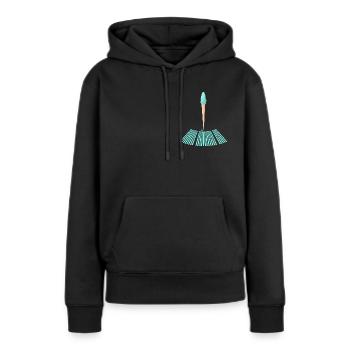 Ganz dünnes Eis lustiger Spruch lässige Schrift - Frauen Premium Bio Hoodie - Schwarz - Vorne - Julia (174cm)