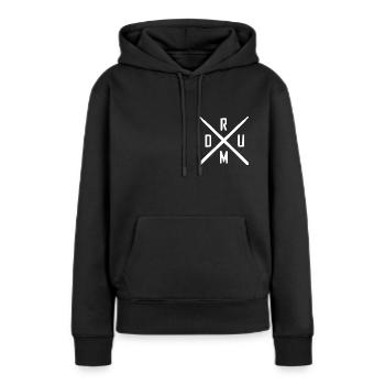 Drummer - Drum - Drum Sticks - Schlagzeuger - Frauen Premium Bio Hoodie - Schwarz - Vorne - Julia (174cm)