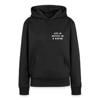 La vie est meilleure en bikini - Sweat à capuche Premium bio Femme - noir - Devant - Julia (174cm)