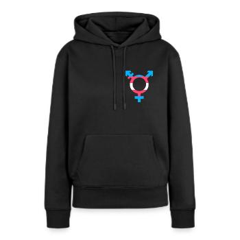 Trans-Symbol Transgender Gender Symbol LGBT - Sweat à capuche Premium bio Femme - noir - Devant - Julia (174cm)