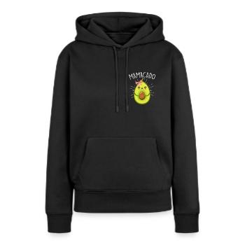 Vegane werdende Mama Avocado Spruch Mamacado - Frauen Premium Bio Hoodie - Schwarz - Vorne - Julia (174cm)