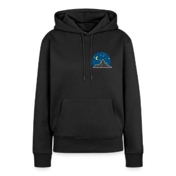 STARRY SKY de couleur - Sweat à capuche Premium bio Femme - noir - Devant - Julia (174cm)
