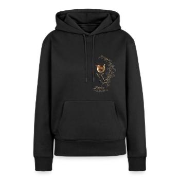 Wren Illustration - Sweat à capuche Premium bio Femme - noir - Devant - Julia (174cm)