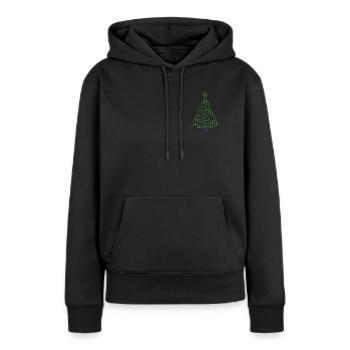 Weihnachtsbaum ASCII art - Frauen Premium Bio Hoodie - Schwarz - Vorne - Julia (174cm)
