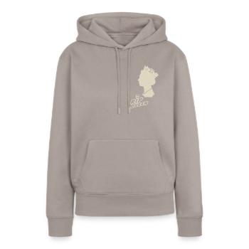 Queen Elizabeth II - Frauen Premium Bio Hoodie - Taupe - Vorne - Julia (174cm)
