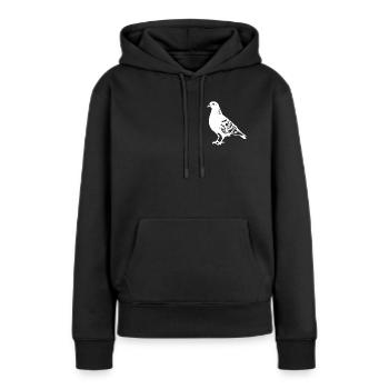 Taube Zeichnung - Frauen Premium Bio Hoodie - Schwarz - Vorne - Julia (174cm)