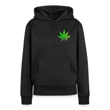 Cannabis weed Feuille de cannabis lapidé stoner stoner - Sweat à capuche Premium bio Femme - noir - Devant - Julia (174cm)