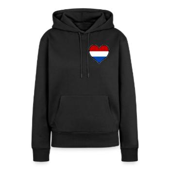 Drapeau du Cœur des Pays-Bas - Sweat à capuche Premium bio Femme - noir - Devant - Julia (174cm)