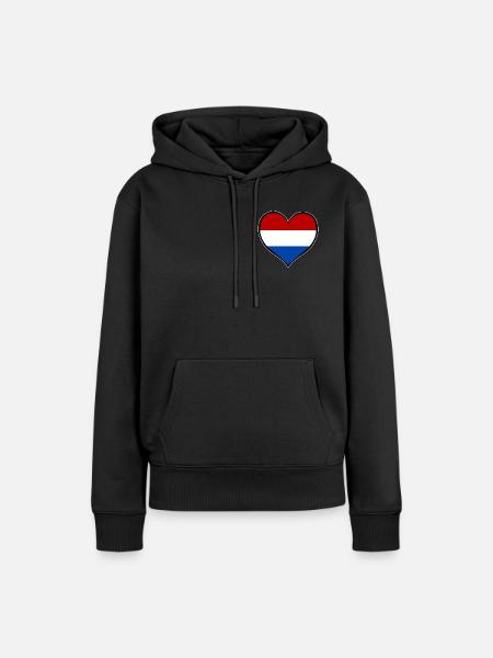 Holland Herzflagge - Frauen Premium Bio Hoodie - Schwarz