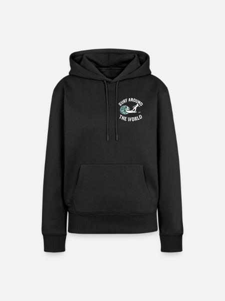 SURF around the World - Frauen Premium Bio Hoodie - Schwarz