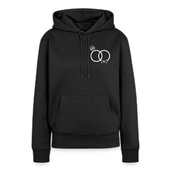 Alliances - Sweat à capuche Premium bio Femme - noir - Devant - Julia (174cm)