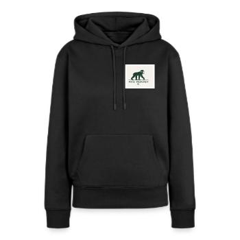 Mad Monkey Vintage Logo Illustration - Sweat à capuche Premium bio Femme - noir - Devant - Julia (174cm)