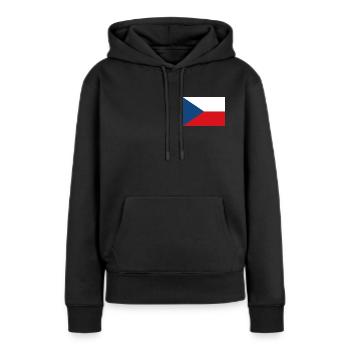 Tschechien Flagge - Frauen Premium Bio Hoodie - Schwarz - Vorne - Julia (174cm)