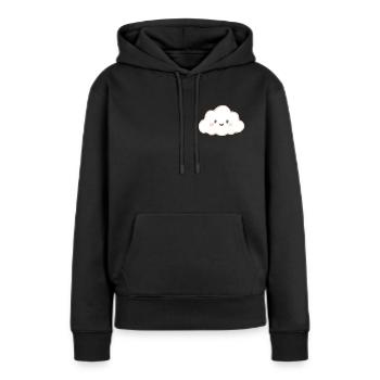 nuage - Sweat à capuche Premium bio Femme - noir - Devant - Julia (174cm)