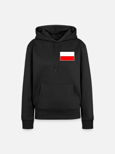Poland Flag - Frauen Premium Bio Hoodie - Schwarz
