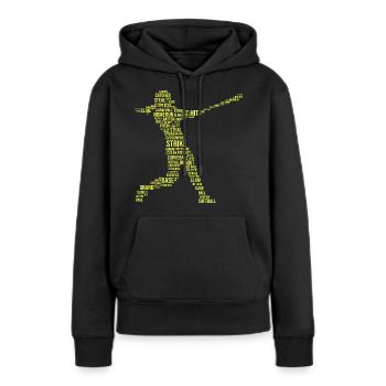 Softball proverbe pour un catcheur de softball - Sweat à capuche Premium bio Femme - noir - Devant - Julia (174cm)